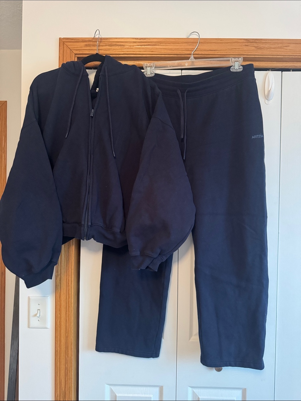 Aritzia Navy Blue Zip Hoodie and sweatpants